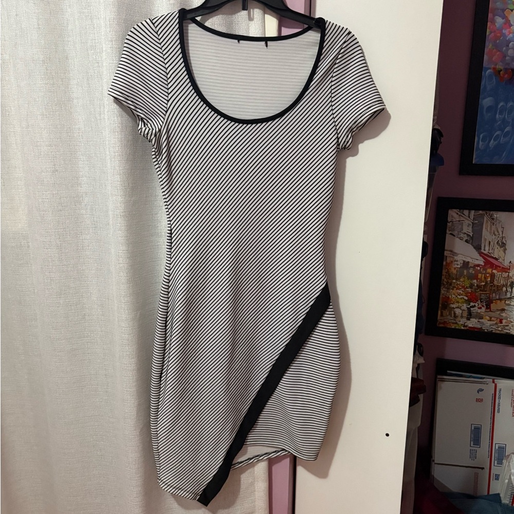 Striped Black and White Dress